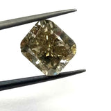 5 CT Natural Loose Diamond Fancy Brown-Yellow Petrol Color Cushion Cut GIA