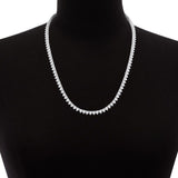 Beautiful 16 CT F/ VS2 Natural Diamond Tennis Necklace Certified 14k White Gold