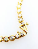 11 CT G-H SI1 14k Yellow Gold Natural Diamond Tennis Necklace Certified 4.75MM