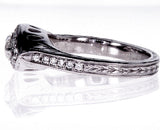 14k White Gold Marquise Cut Halo Diamond Ring Third Eye Ring 1.20 Carats