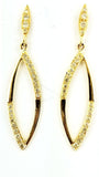 Natural Diamond Ladies Drop Earrings 0.50 Carat 22k Yellow Gold GAL Certified