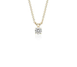 Diamond Solitaire Pendant in 14k Yellow Gold