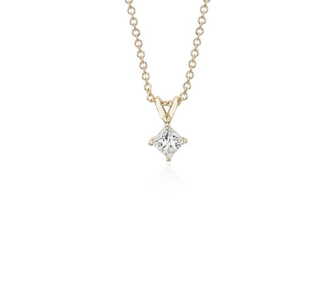 Princess-Cut Diamond Solitaire Pendant in 14k Yellow Gold (1/2 ct. tw.)