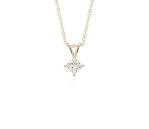 Princess-Cut Diamond Solitaire Pendant in 14k Yellow Gold (1 ct. tw.)