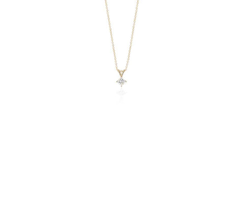 Princess-Cut Diamond Solitaire Pendant in 14k Yellow Gold (3/4 ct. tw.)