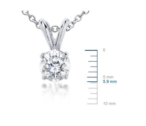 Diamond Solitaire Pendant in 14k White Gold (3/4 ct. tw.)