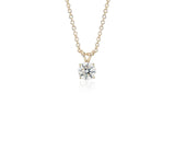 Diamond Solitaire Pendant in 14k Yellow Gold