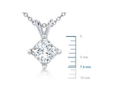 Princess-Cut Diamond Solitaire Pendant in 18k White Gold (1 1/2 ct. tw.)