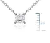 Asscher Diamond Solitaire Pendant in 14k White Gold (3/4 ct. tw.)