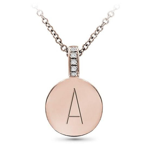Engraved Initial Disc Pendant