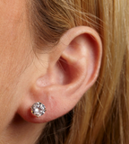 1.5CT Diamond Stud Earrings 14K White Gold GIA Certified Natural Round Cut Brilliant