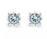 3/4CT Diamond Stud Earrings 14K White Gold Natural Round Brilliant