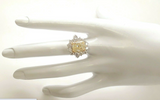 6CT Diamond Engagement Ring Natural Yellow Radiant Cut GIA Certified Platinum Size 6'