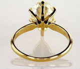 Huge 3CT Diamond Ring 14K Yellow Gold Natural Pear Cut Fancy GIA Certified
