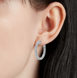 3CT Diamond Stud Hoop Earrings 14K White Gold 100% Natural Round Cut Brilliant
