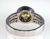 1.5CT Diamond Ring Fancy Yellow Natural Color Round Cut Brilliant GIA Certified