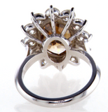 8CT Diamond Ring 18K Gold Fancy Orange Brown Natural Oval Cut GIA Certified