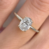 GIA Certified 0.99 Carat Oval Cut Diamond 14 Karat White Gold Engagement Ring