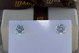 1CT Diamond Stud Earrings in 14k White Gold G-H SI2 Screw Back