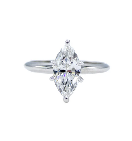 GIA Certified 0.72 Carat Marquise Diamond 14 Karat White Gold Engagement Ring