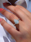 1.5CT HALO PEAR DIAMOND ENGAGEMENT RING 14K WHITE GOLD GIA CERTIFIED