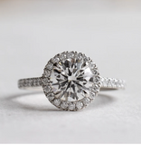 1CT HALO EMERALD DIAMOND ENGAGEMENT RING 14K WHITE GOLD GIA CERTIFIED