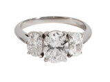 1.5CT Oval Cut Three Stones Diamond Ring 14k White Gold