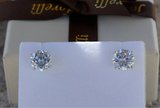 3/4CT Diamond Stud Earrings 14K White Gold Natural Round Brilliant