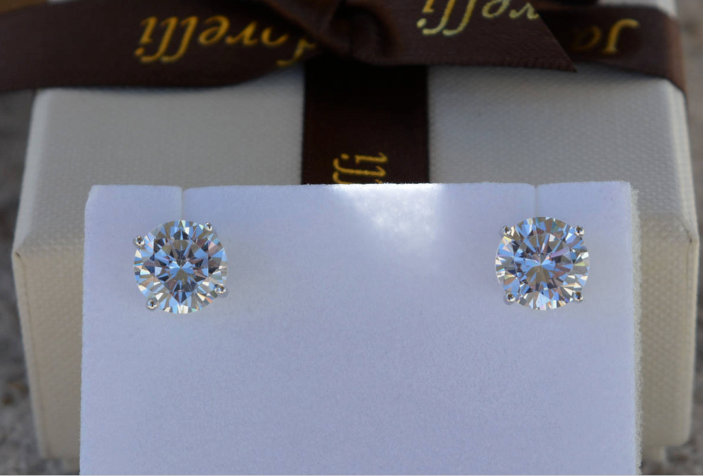 Diamond Stud Earrings 1.50CT GIA Certified 14K White Gold Natural Roun ...