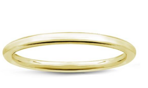 Solid Metal Wedding Band 1.5mm 14K Yellow Gold