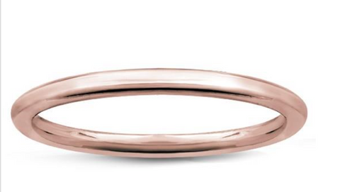 Solid Metal Wedding Band 1.5mm Rose Gold