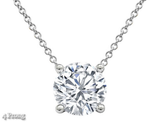Solitaire Natural Diamond Pendant Necklace 1 CTW H/I1 Round Cut Solid 14k White Gold 18'