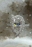 Engagement Ring Set 3.75 CT H VS1 G.I.A Certified Natural Diamond Pear Cut Halo
