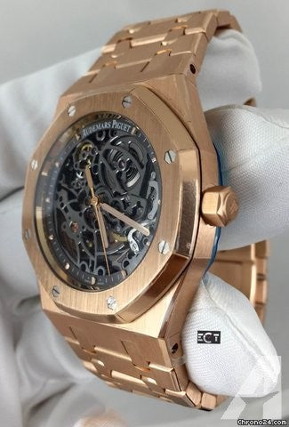 Ap royal oak rose gold best sale skeleton