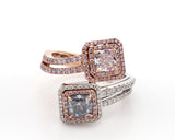 2CT Diamond Ring Natural Fancy Gray/Pink 18K Gold Cushion Cut GIA Certified