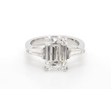 4CT Diamond Engagement Ring Emerald Cut Natural GIA Certified Platinum Metal