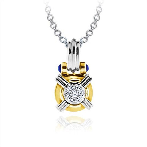 Cabochon Sapphire And Diamond Pendant