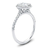 French Cut Halo For Rectangle 14K White Gold