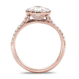 French Cut Halo Setting For Oval 18K Rose Gold