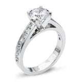 Princess Cut Diamond Cathedral Setting 14K White Gold