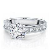 Princess Cut Diamond Cathedral Setting 14K White Gold