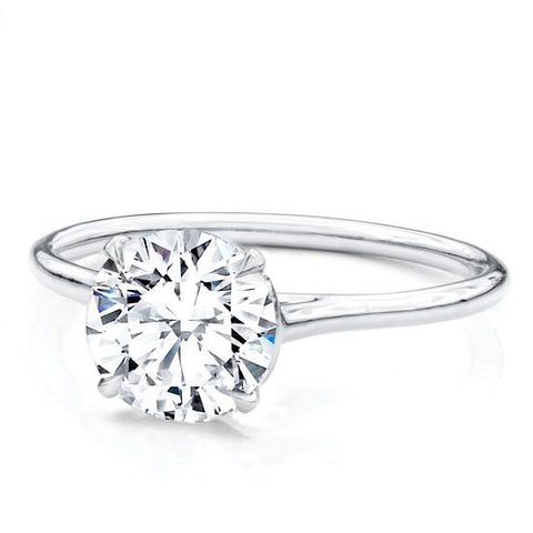 ROUND Custom Fit Basket Solitaire Setting 1.5mm 14K White Gold