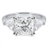 3 Stone Engagement Ring Setting With Trilliants 14K White Gold