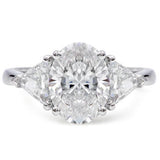 3 Stone Engagement Ring Setting With Trilliants 14K White Gold